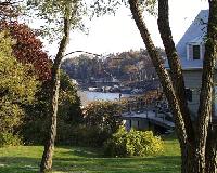 View toward ocean from lawn in front of White and Creel Cottages